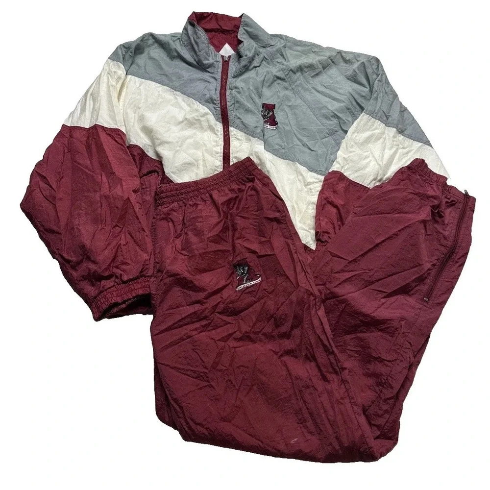 Vintage Alabama Crimson Tide Tracksuit Mens XL Windbreaker Jacket & Pants Set